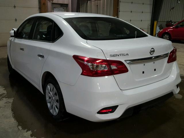 3N1AB7AP4HY374022 - 2017 NISSAN SENTRA S WHITE photo 3