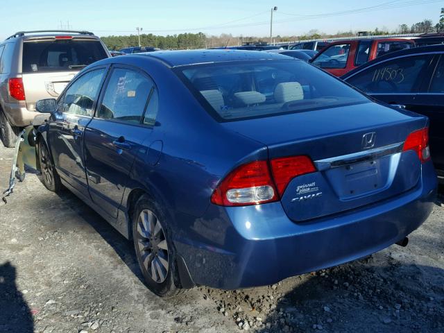 2HGFA16899H348724 - 2009 HONDA CIVIC EX BLUE photo 3