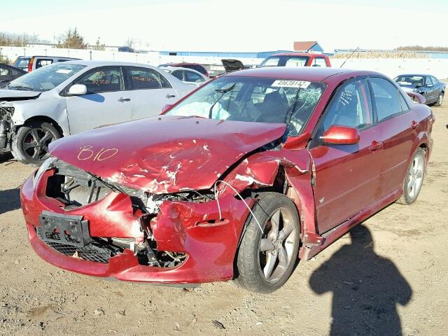 1YVHP80D755M54802 - 2005 MAZDA 6 S RED photo 2