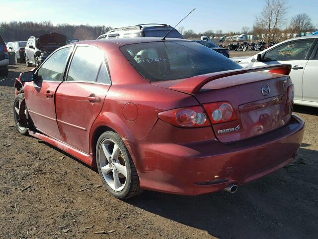 1YVHP80D755M54802 - 2005 MAZDA 6 S RED photo 3