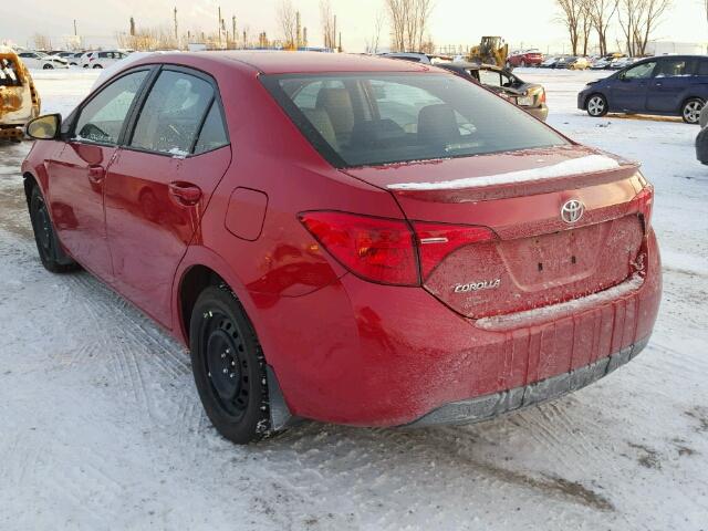 2T1BURHE0HC948773 - 2017 TOYOTA COROLLA L RED photo 3