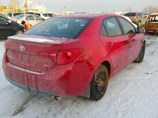 2T1BURHE0HC948773 - 2017 TOYOTA COROLLA L RED photo 4