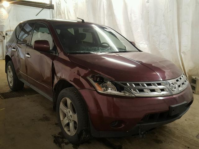 JN8AZ08W15W436769 - 2005 NISSAN MURANO SL MAROON photo 1