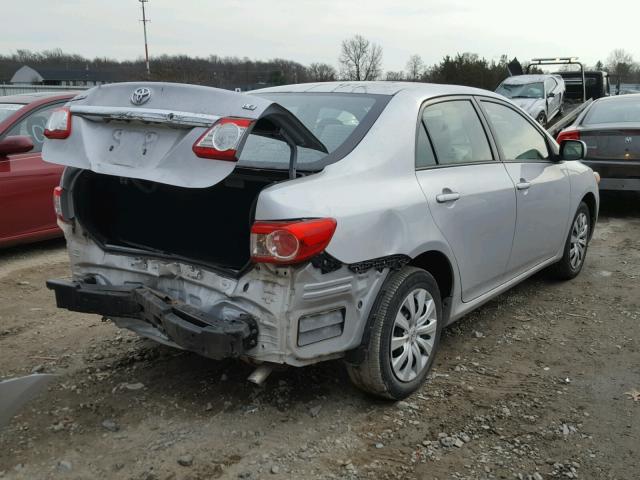 2T1BU4EE5CC828502 - 2012 TOYOTA COROLLA BA SILVER photo 4