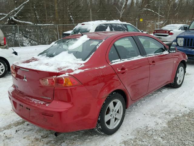 JA3AU26U98U014867 - 2008 MITSUBISHI LANCER ES RED photo 4