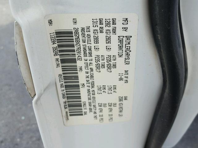 2A8GM68X27R201432 - 2007 CHRYSLER PACIFICA T WHITE photo 10