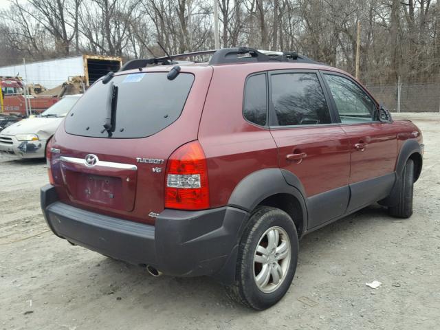 KM8JN72D16U442457 - 2006 HYUNDAI TUCSON GLS BURGUNDY photo 4