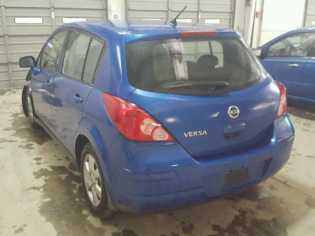 3N1BC13E17L367521 - 2007 NISSAN VERSA S BLUE photo 3