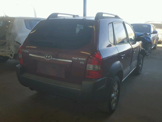 KM8JN12D95U109497 - 2005 HYUNDAI TUCSON GLS MAROON photo 4