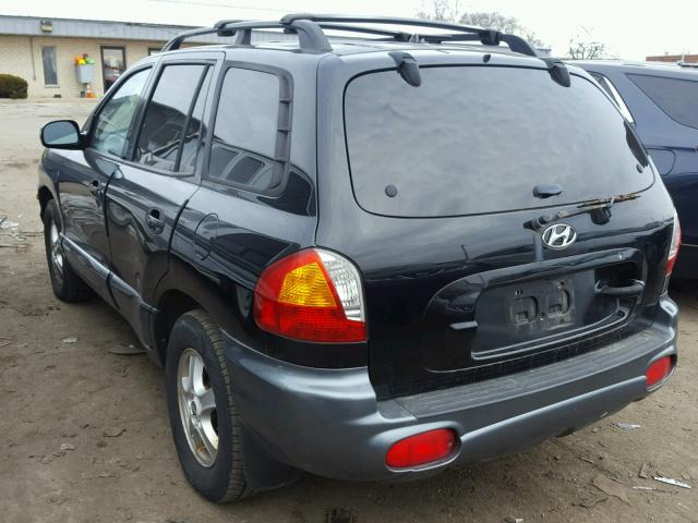 KM8SC13D34U841616 - 2004 HYUNDAI SANTA FE BLACK photo 3