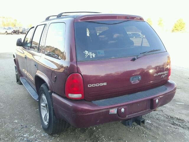 1D4HS78Z63F507241 - 2003 DODGE DURANGO R/ MAROON photo 3