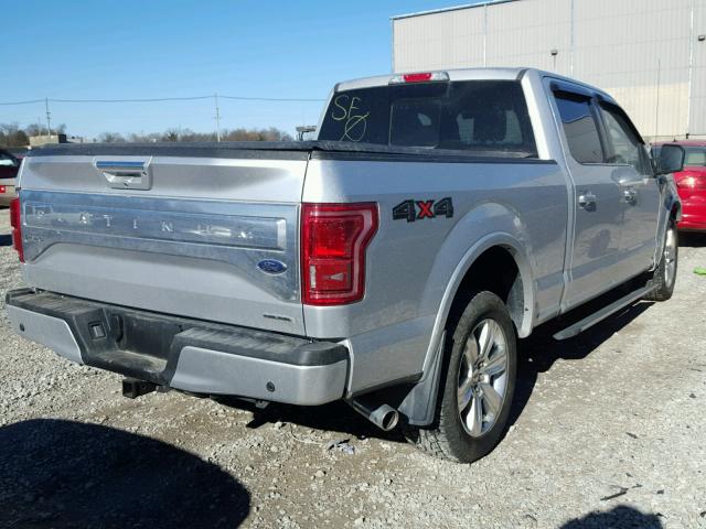 1FTFW1EF8GFA81140 - 2016 FORD F150 SUPER SILVER photo 4