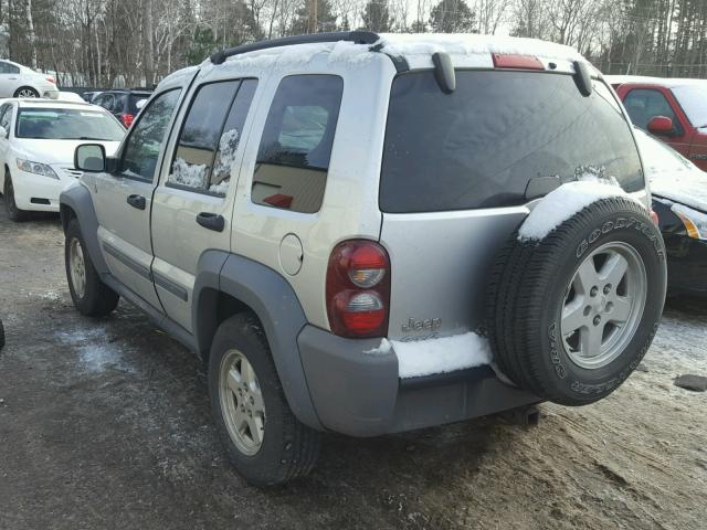 1J4GL48K35W602439 - 2005 JEEP LIBERTY SP SILVER photo 3