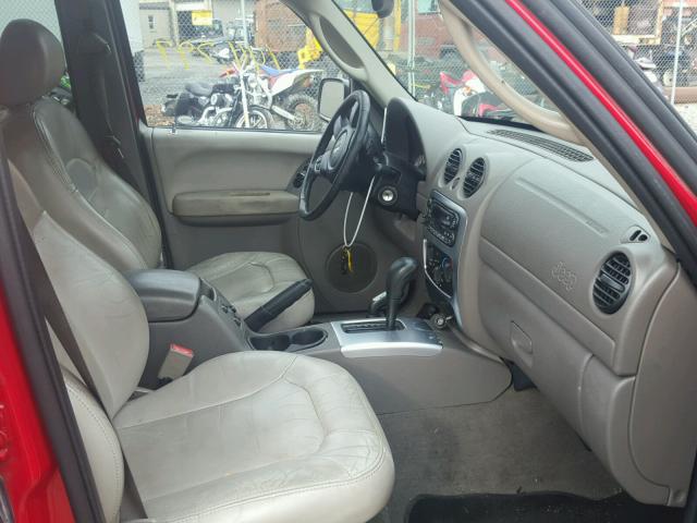 1J8GL58K33W549730 - 2003 JEEP LIBERTY LI RED photo 5