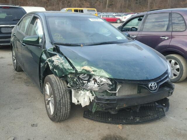 2T1BURHE2EC017137 - 2014 TOYOTA COROLLA L GREEN photo 1