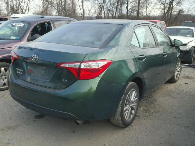 2T1BURHE2EC017137 - 2014 TOYOTA COROLLA L GREEN photo 4