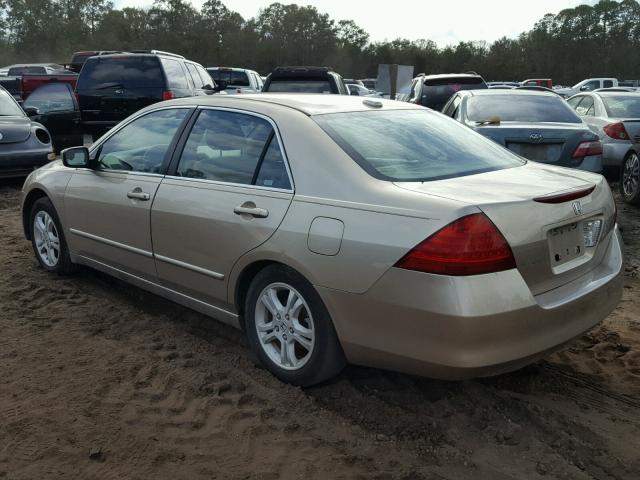 1HGCM56877A187173 - 2007 HONDA ACCORD EX GOLD photo 3