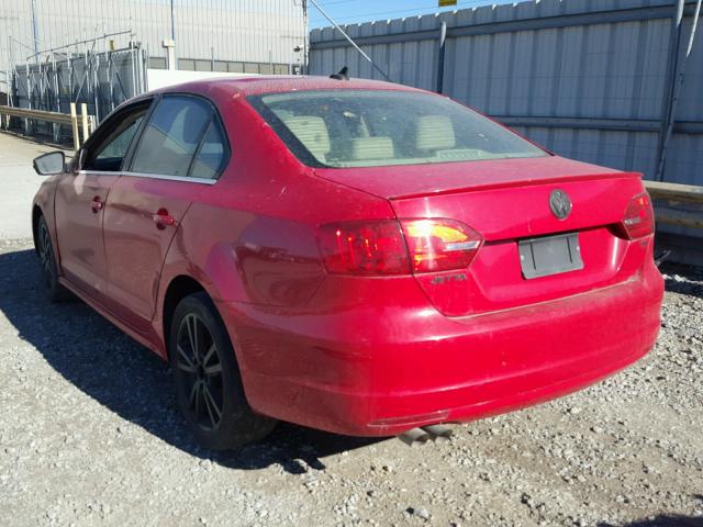 3VW3L7AJ5DM361101 - 2013 VOLKSWAGEN JETTA TDI RED photo 3