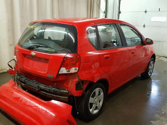 KL1TD62695B440579 - 2005 CHEVROLET AVEO BASE Kırmızı fotoğraf 4