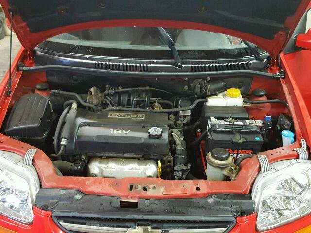 KL1TD62695B440579 - 2005 CHEVROLET AVEO BASE RED photo 7