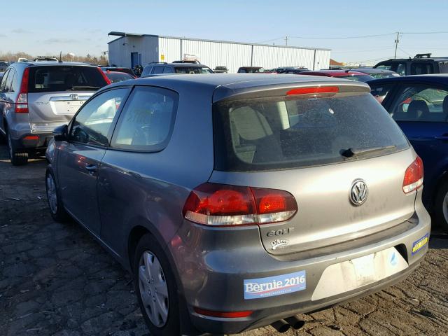 WVWBB7AJ2CW306427 - 2012 VOLKSWAGEN GOLF GRAY photo 3