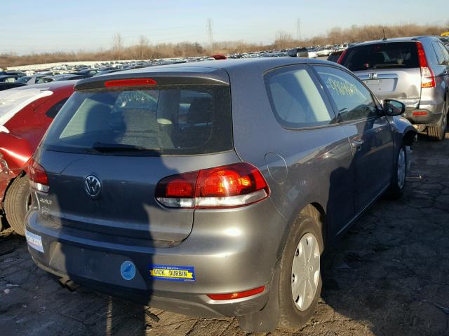 WVWBB7AJ2CW306427 - 2012 VOLKSWAGEN GOLF GRAY photo 4