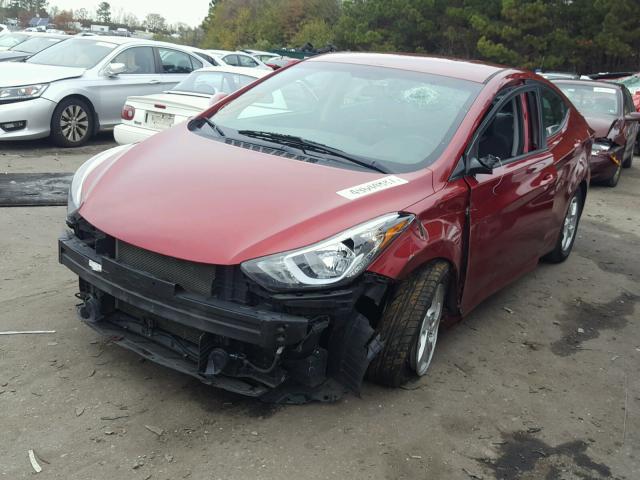 5NPDH4AEXFH581904 - 2015 HYUNDAI ELANTRA SE BURGUNDY photo 2