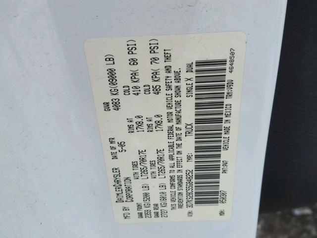 3D7KS28C55G848252 - 2005 DODGE RAM 2500 S Ağ foto 10