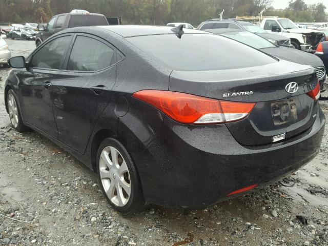 KMHDH4AE1BU107836 - 2011 HYUNDAI ELANTRA GL BLACK photo 3