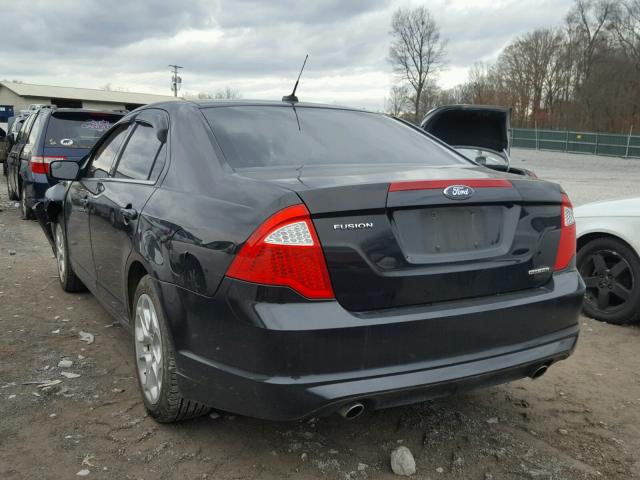 3FAHP0HG3BR202596 - 2011 FORD FUSION SE BLACK photo 3