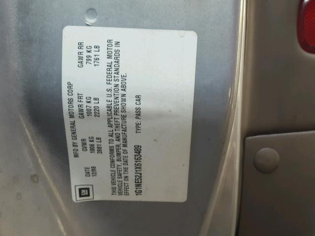 1G1NE52J1X6163489 - 1999 CHEVROLET MALIBU LS Gümüş foto 10