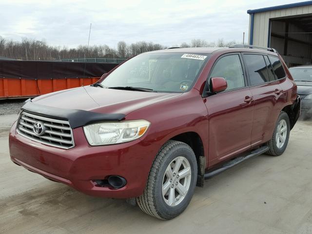 JTEES41A682087218 - 2008 TOYOTA HIGHLANDER RED photo 2