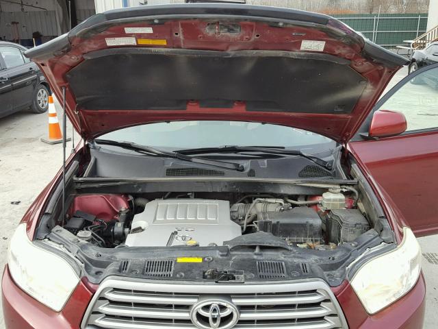 JTEES41A682087218 - 2008 TOYOTA HIGHLANDER RED photo 7