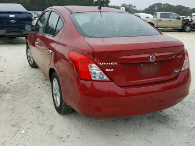 3N1CN7AP9CL825063 - 2012 NISSAN VERSA S RED photo 3