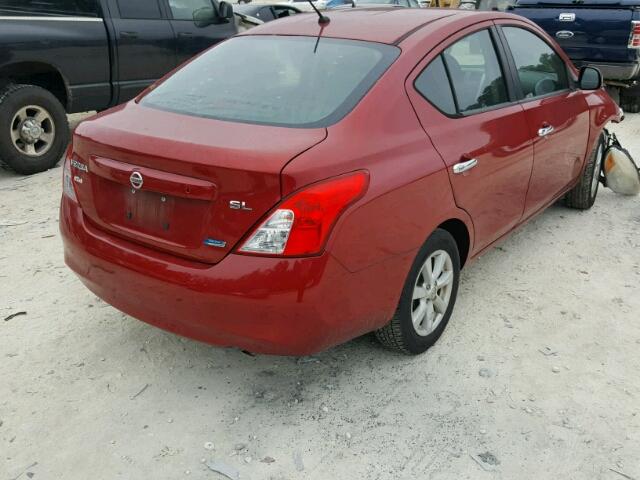 3N1CN7AP9CL825063 - 2012 NISSAN VERSA S RED photo 4