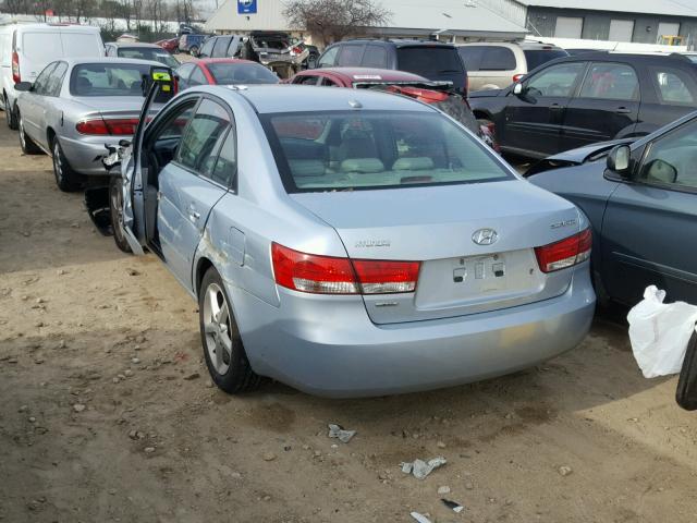 5NPEU46C08H317794 - 2008 HYUNDAI SONATA SE BLUE photo 3