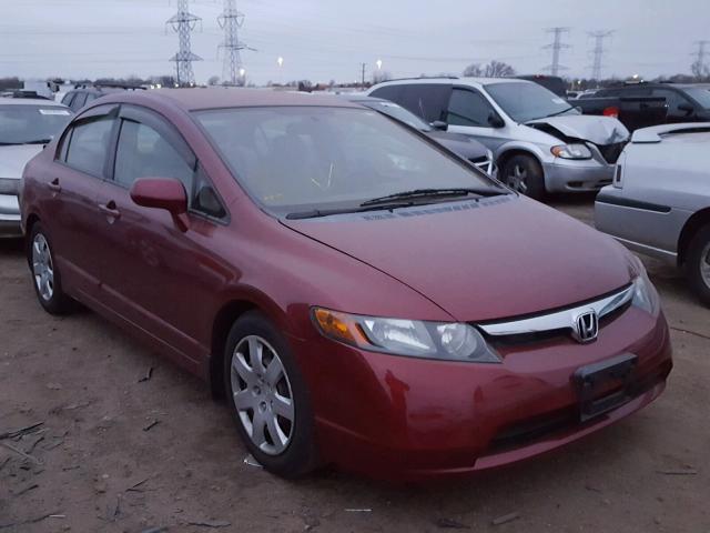 1HGFA16548L060438 - 2008 HONDA CIVIC LX MAROON photo 1