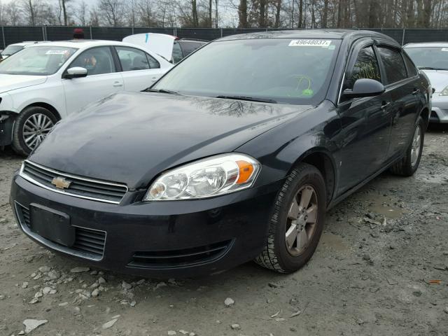 2G1WT55K789233537 - 2008 CHEVROLET IMPALA LT BLACK photo 2