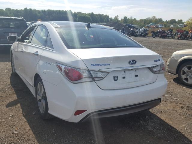 KMHEC4A47BA017604 - 2011 HYUNDAI SONATA HYB WHITE photo 3