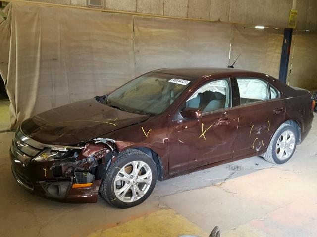 3FAHP0HA7CR162083 - 2012 FORD FUSION SE MAROON photo 2