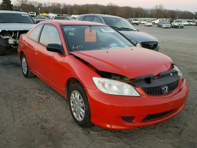 1HGEM22595L029616 - 2005 HONDA CIVIC LX RED photo 1