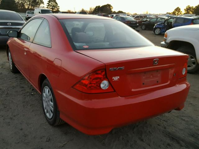 1HGEM22595L029616 - 2005 HONDA CIVIC LX RED photo 3