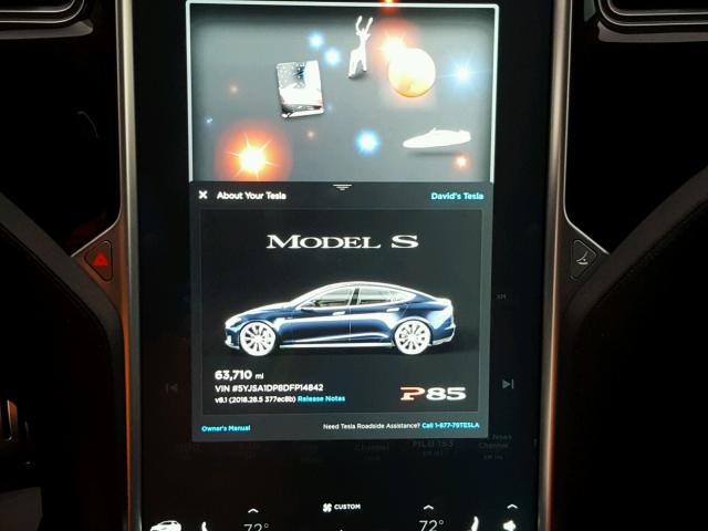 5YJSA1DP8DFP14842 - 2013 TESLA MODEL S Blau Foto 8