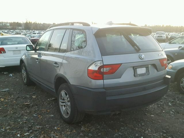 WBXPA93494WC33172 - 2004 BMW X3 3.0I GRAY photo 3