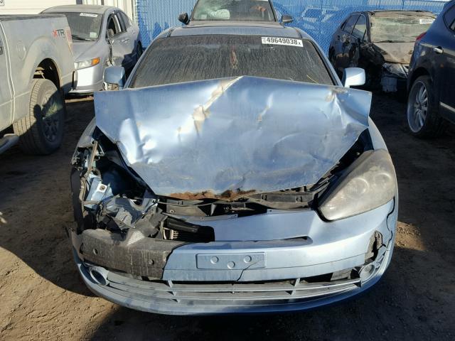 KMHHM65D17U254398 - 2007 HYUNDAI TIBURON GS BLUE photo 9