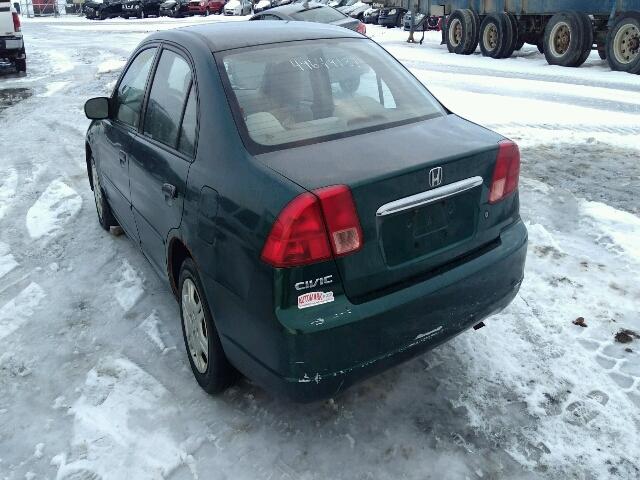 2HGES16311H933122 - 2001 HONDA CIVIC DX GREEN photo 3