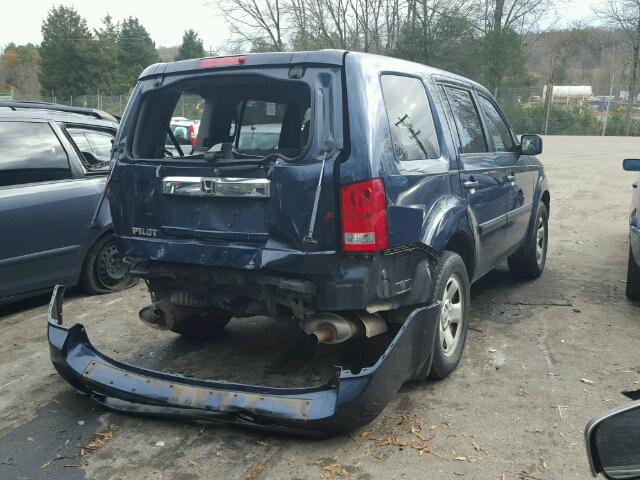 5FNYF3H25BB053189 - 2011 HONDA PILOT LX BLUE photo 4