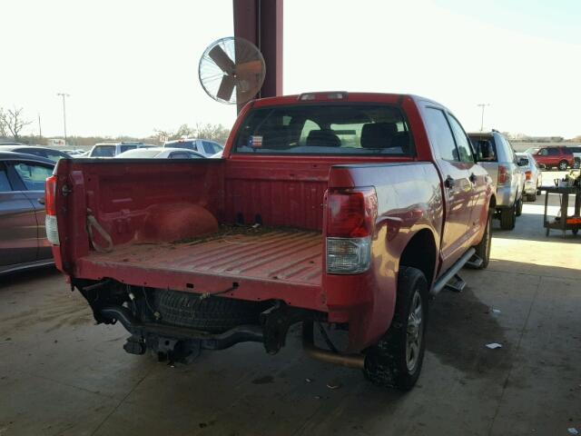 5TFEY5F13AX093505 - 2010 TOYOTA TUNDRA CRE RED photo 4