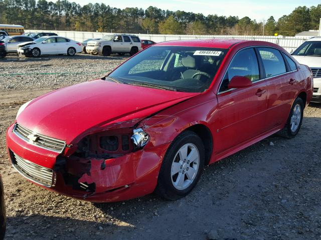 2G1WT57K491172807 - 2009 CHEVROLET IMPALA 1LT RED photo 2