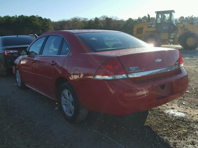 2G1WT57K491172807 - 2009 CHEVROLET IMPALA 1LT RED photo 3